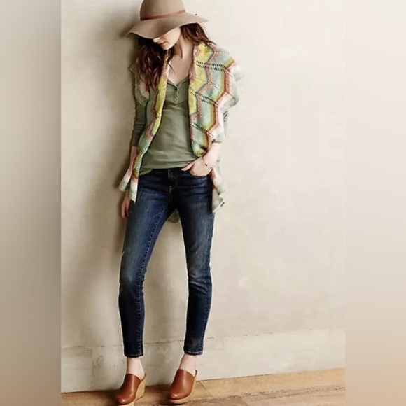 Anthropologie Rosie Neira Knitted Sweater Vest in Multicolour Chevron Pattern - Picture 13 of 13